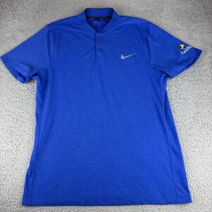 Nike Momentum Fly Dri-Fit Wool Golf‎ Polo Blue 802838-480 Men's Size Large